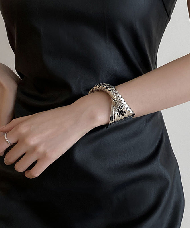 Metal Silk Cross Cuff Open Boho