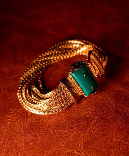 Chain Silver And Weave Jade Sterling Overgild Necklace Boho