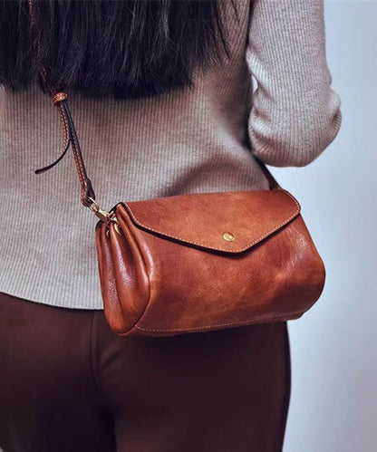 Khaki Cross-body Bag Leather Solid Durable Botique