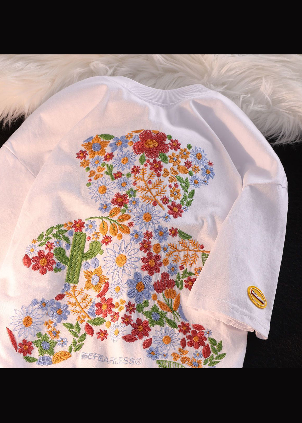 Boutique Black Men Shirt T O Summer Embroideried Cotton Neck