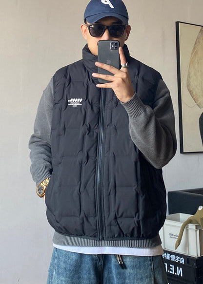 Boutique Black Zip Up Duck Down Men Vests Winter TK018