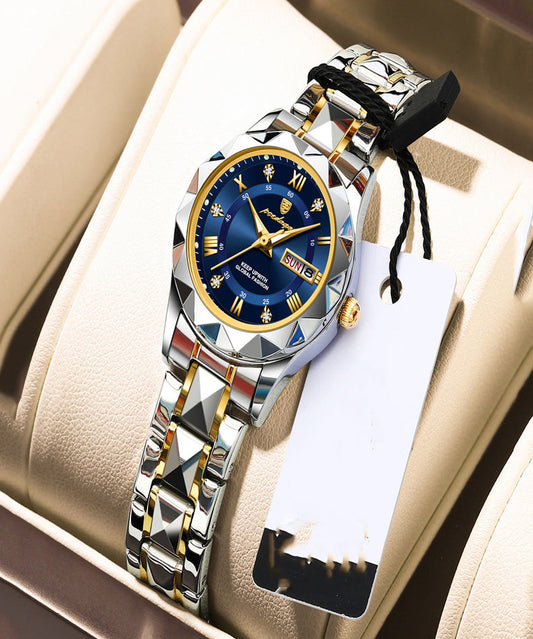 Crystal Sapphire Waterproof Steel Watches Stainless Boutique Blue