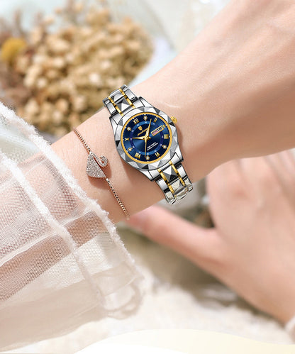 Crystal Sapphire Waterproof Steel Watches Stainless Boutique Blue