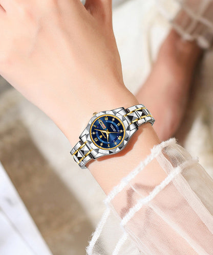 Crystal Sapphire Waterproof Steel Watches Stainless Boutique Blue