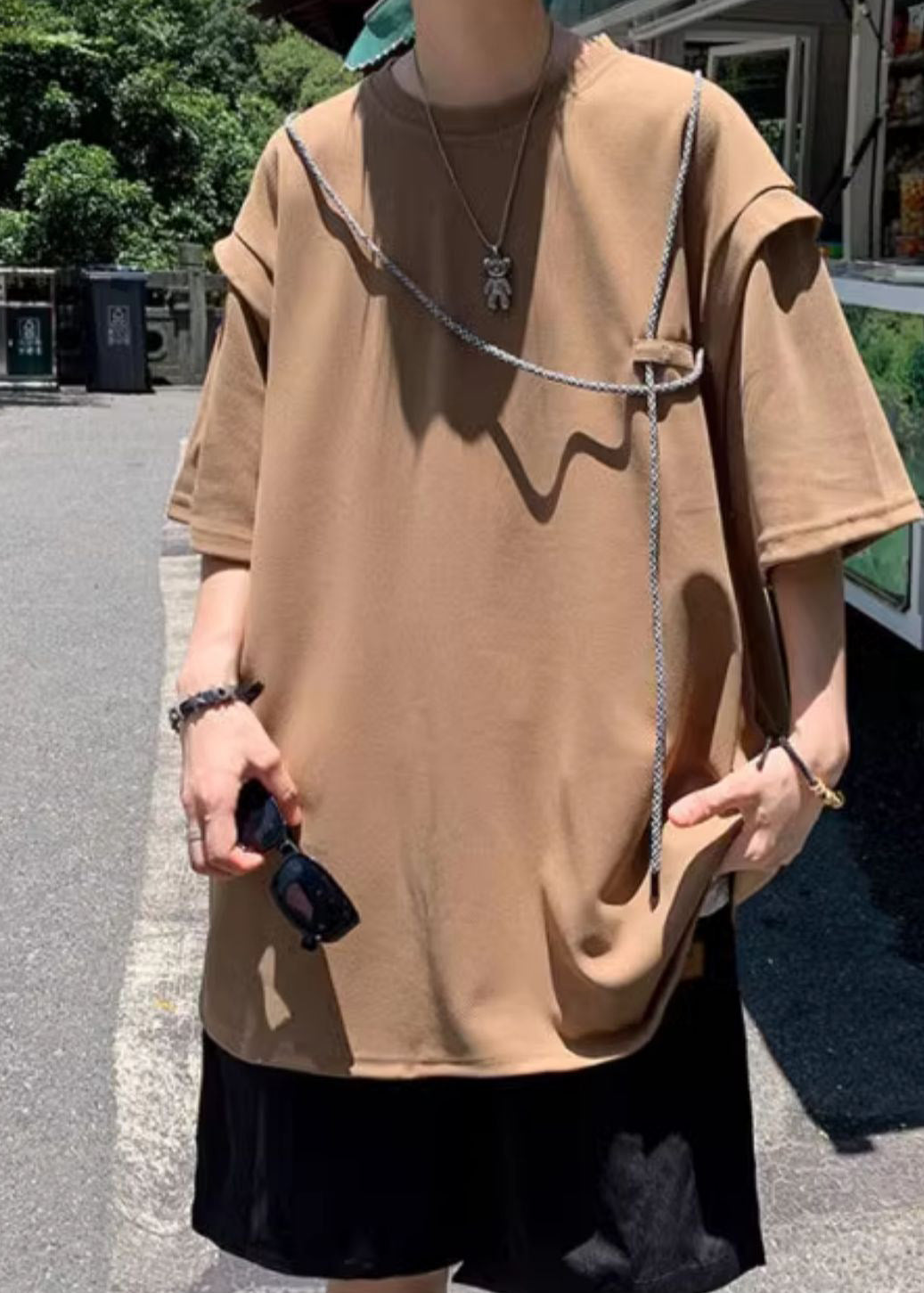 Summer Grunt Shirts Oversized Cotton Style Brown Men's Boutique