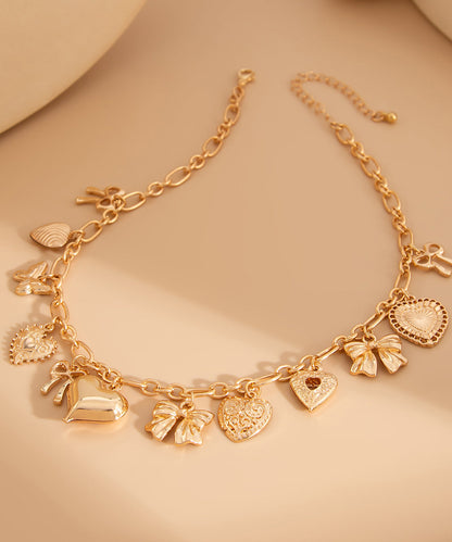 Necklace Love Boutique Bow Gold Copper Pendant Alloy