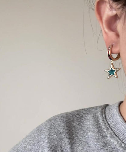 And Asymmetrical Zircon Hoop Gold Alloy Boutique Srar Copper Love