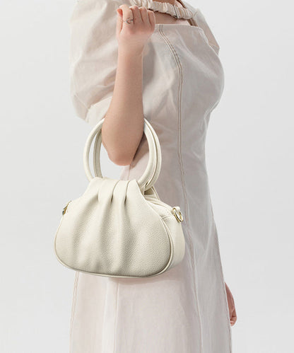 Boutique Leather Tote Calf Handbag Mulberry Wrinkled