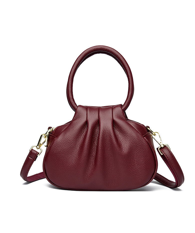 Boutique Leather Tote Calf Handbag Mulberry Wrinkled