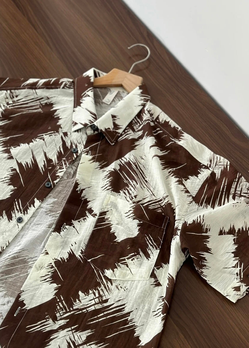 Boutique Peter Pan Collar Print Men Hawaiian Shirts Shirt Summer HG009