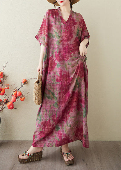 Oversized Red Tie Dress Boutique Dye Summer Holiday Cotton