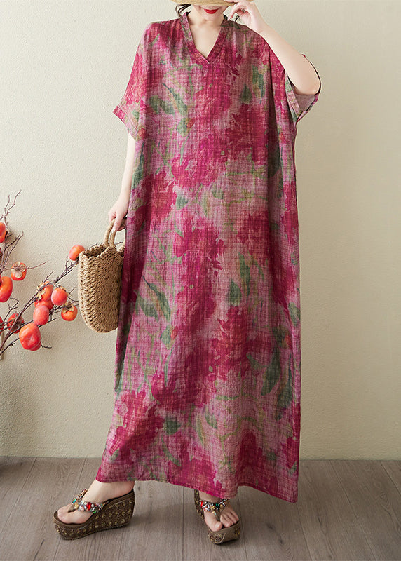 Oversized Red Tie Dress Boutique Dye Summer Holiday Cotton