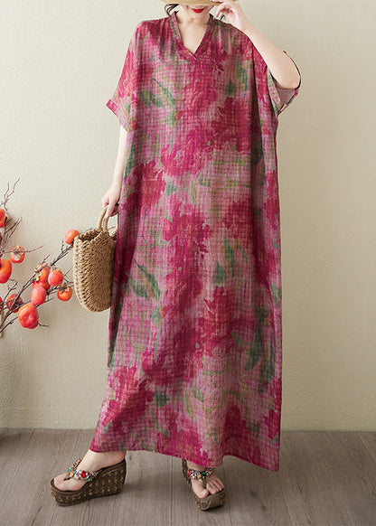 Oversized Red Tie Dress Boutique Dye Summer Holiday Cotton