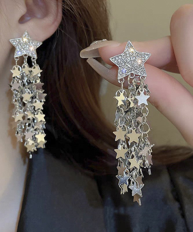 Drop Silk Tassel Star Earrings Boutique Copper