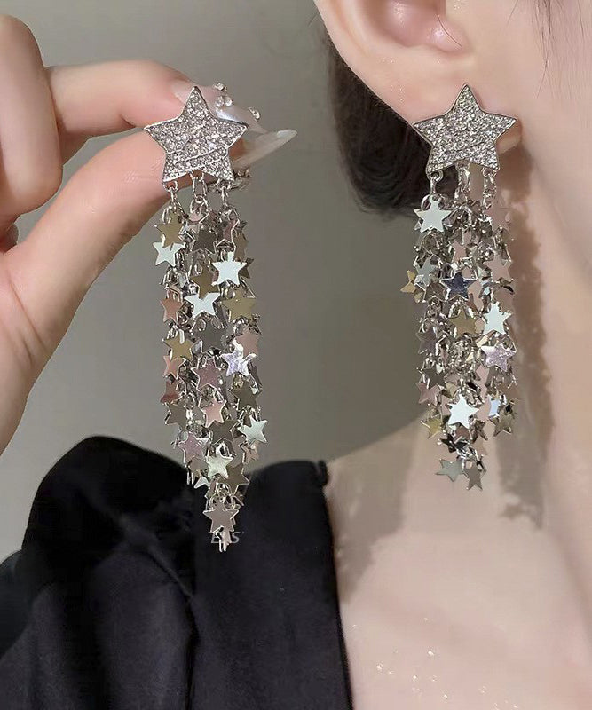 Drop Silk Tassel Star Earrings Boutique Copper