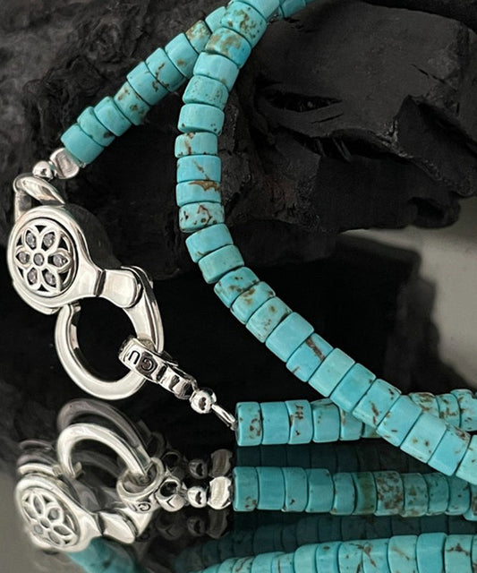 Cherry Boutique Stainless Steel Blossoms Silk Beading Turquoise