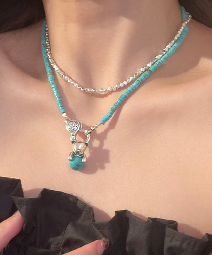 Cherry Boutique Stainless Steel Blossoms Silk Beading Turquoise