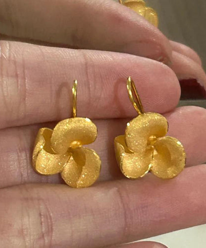 Floral Overgild Silver Gold Sterling Brief Earrings Stud
