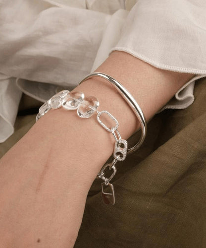 Chain Sterling Silver Crystal Nude Brief Bracelet