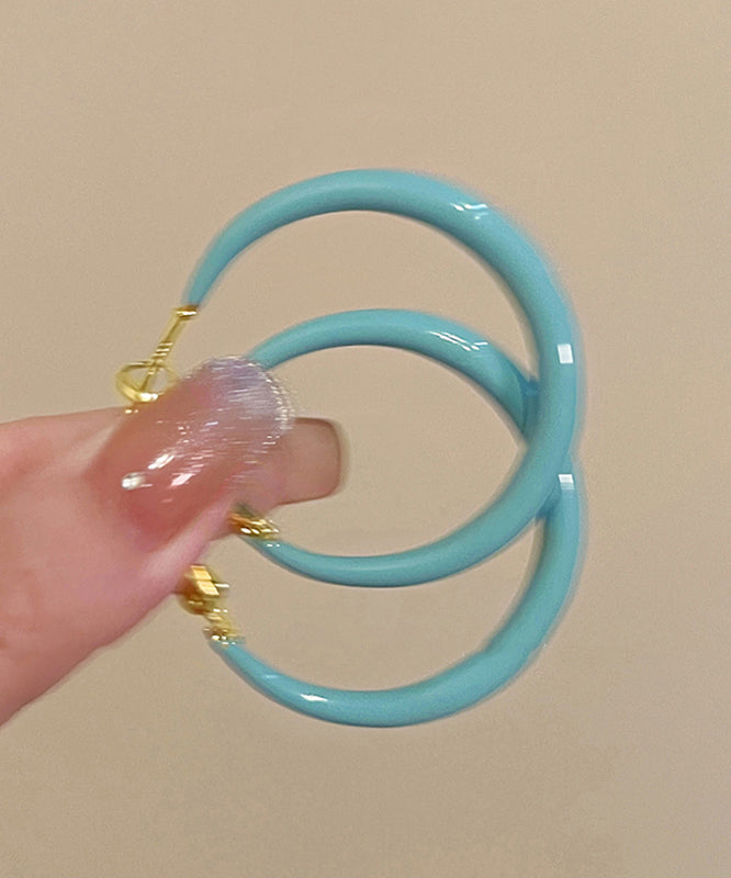 Glaze Pink Hoop Brief Drip Alloy Earrings