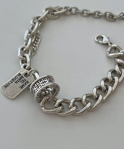 Bracelet Charm Brief Stainless Graphic Steel Chain Silk
