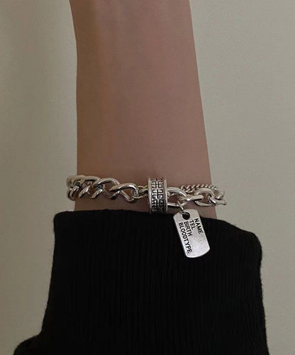 Bracelet Charm Brief Stainless Graphic Steel Chain Silk