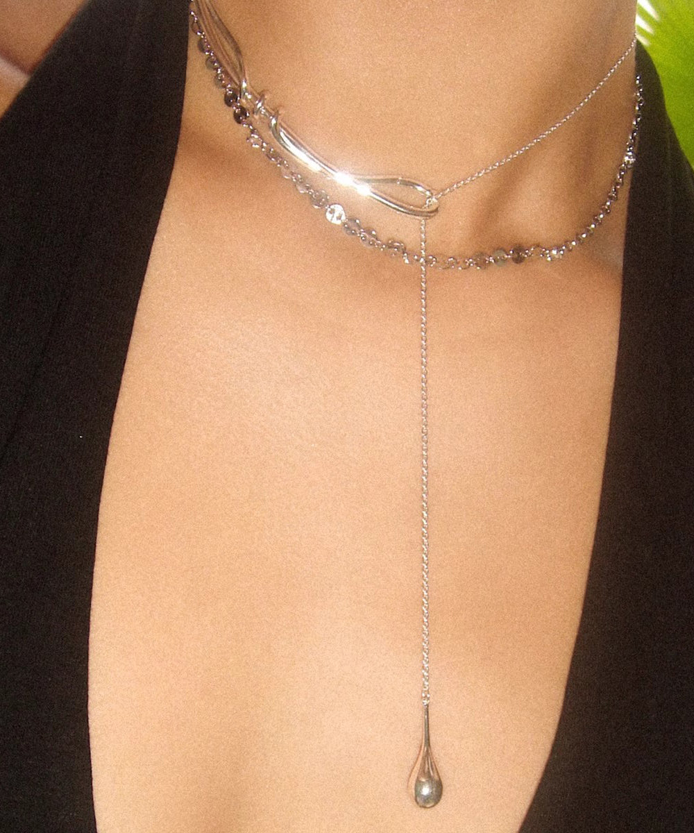 Pendant Stainless Water Steel Silk Brief Necklace Drop