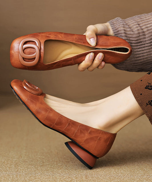 Penny Splicing Comfy Loafers Brown Leather Cowhide