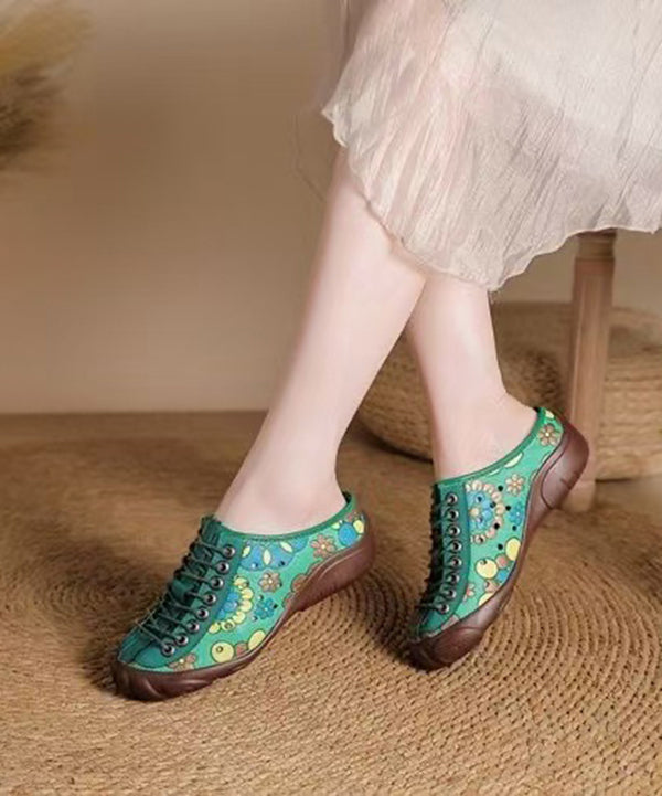 Strap Splicing Embossed Brown Shoes Cowhide Flat Leather Cross