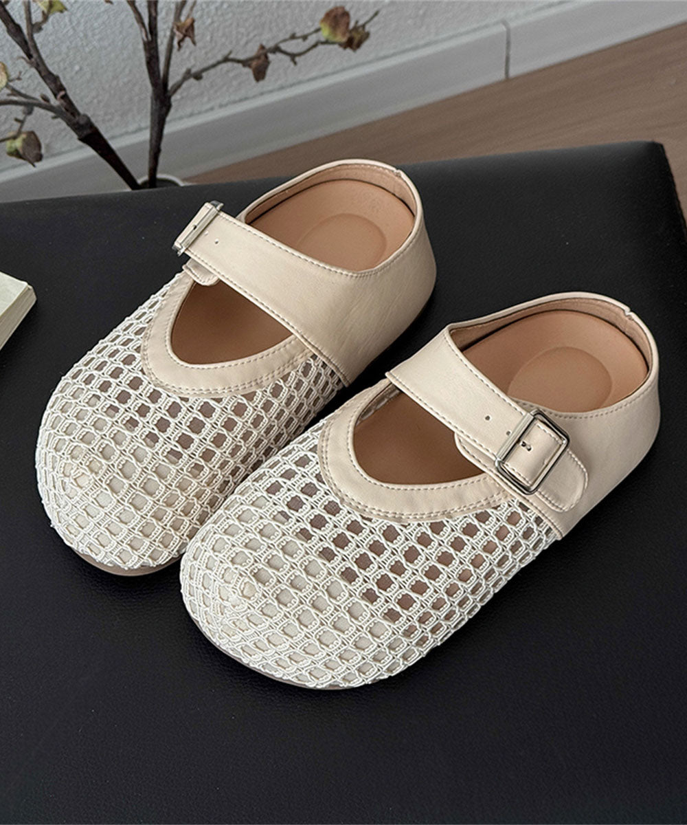 Faux Splicing Platform Brown Leather Fashion Slide Sandals