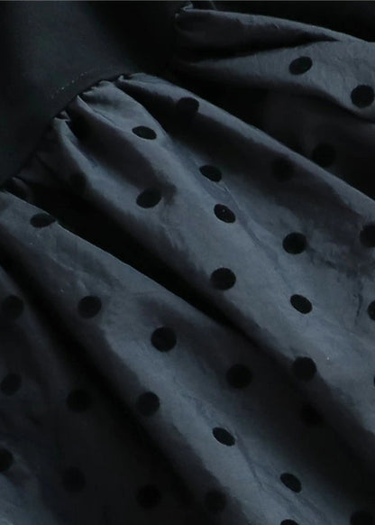 Dot Decorated Casual Cotton Tank Black Flower Summer Patchwork