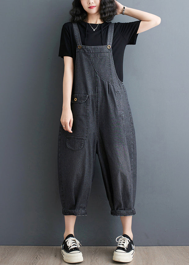 Oversized Denim Summer Jumpsuits Casual Blue