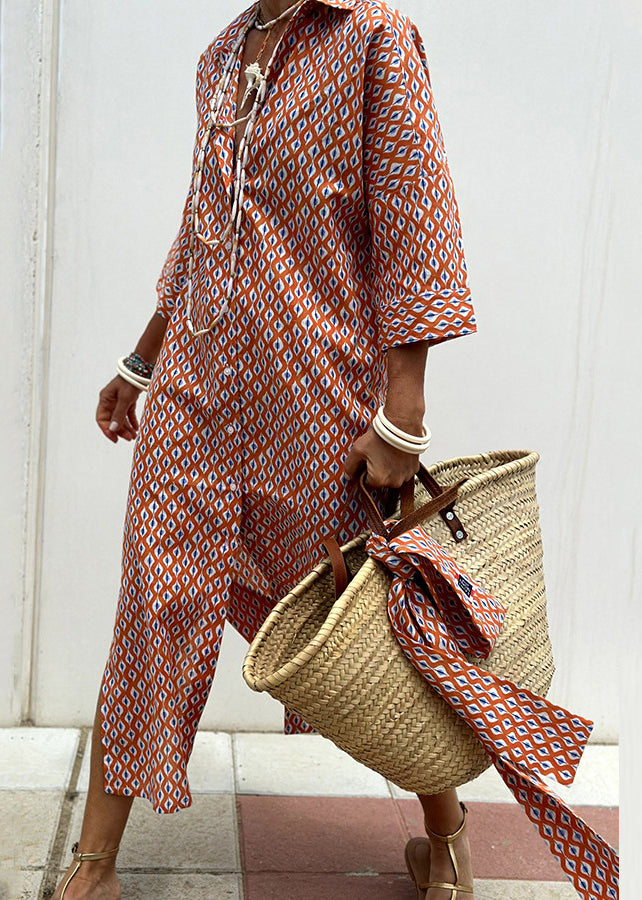 Blue Long Open Striped Side Casual Dress Patchwork Shirts