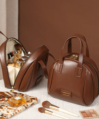 Durable Tote Faux Brown Handbag Solid Casual Leather