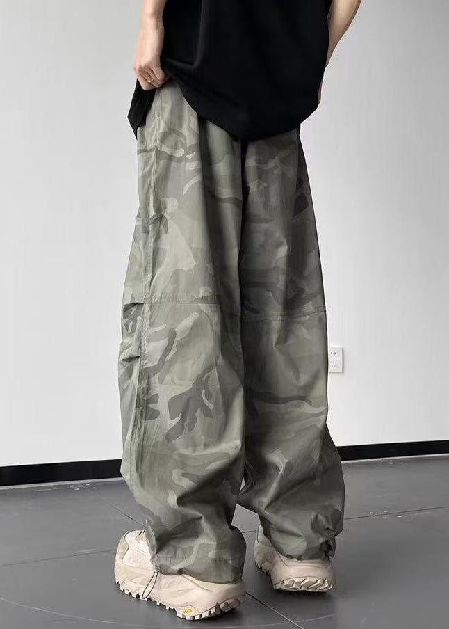 Pants Camouflage Men Cotton Waist Elastic Casual Pockets Summer