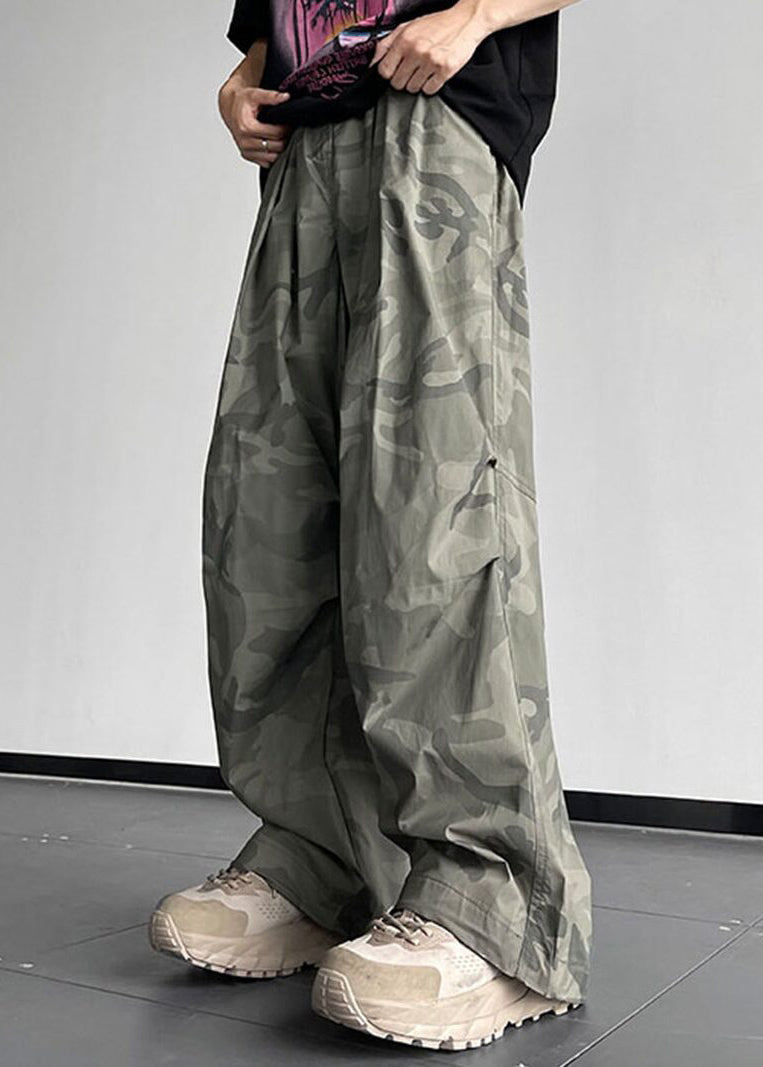 Pants Camouflage Men Cotton Waist Elastic Casual Pockets Summer