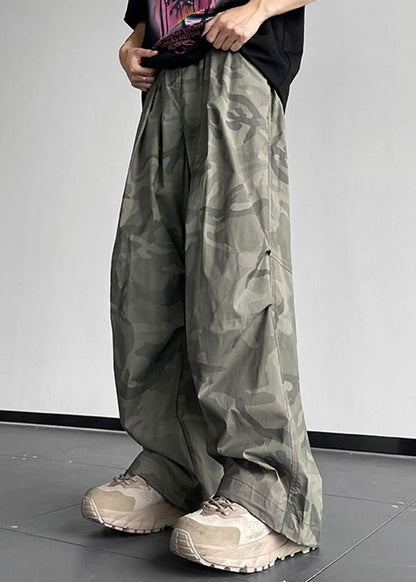 Pants Camouflage Men Cotton Waist Elastic Casual Pockets Summer