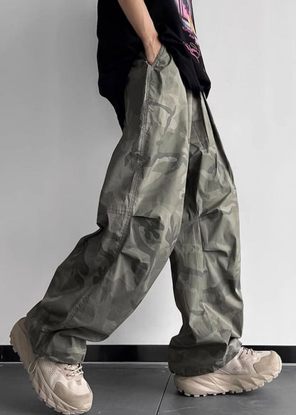 Pants Camouflage Men Cotton Waist Elastic Casual Pockets Summer