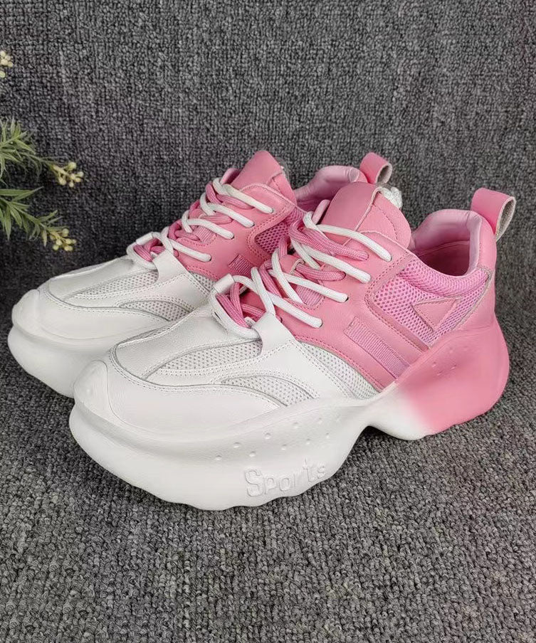 Lässige, bequeme Sportschuhe mit Plateausohle und atmungsaktivem Mesh in Rosa DD1005