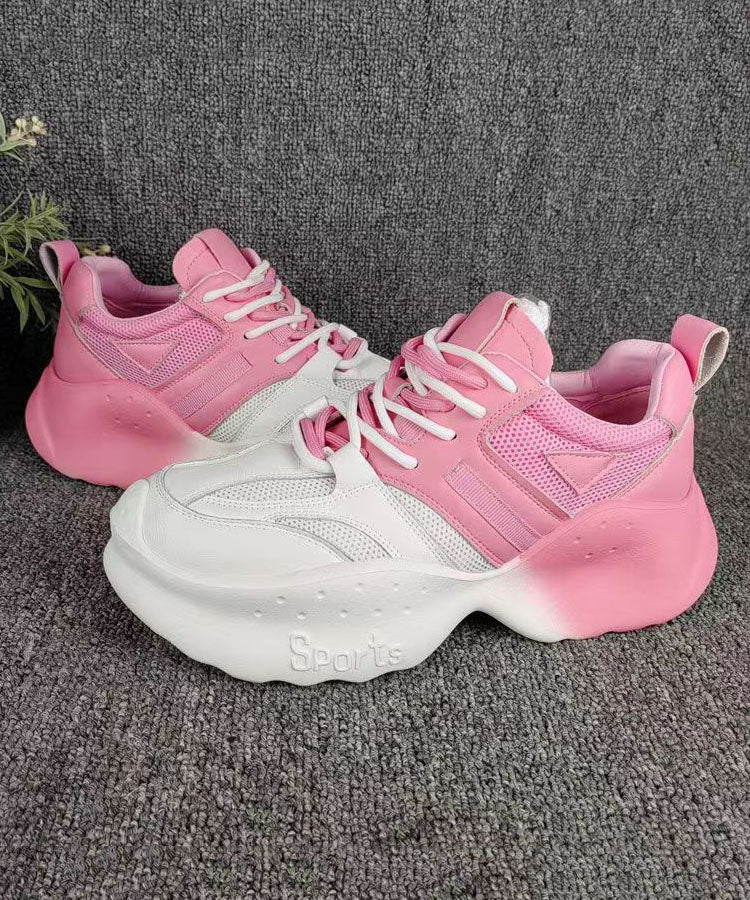 Lässige, bequeme Sportschuhe mit Plateausohle und atmungsaktivem Mesh in Rosa DD1005