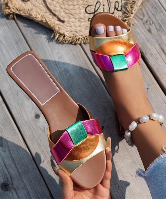 Toe Multicolor Casual Peep Comfy Slippers Beach