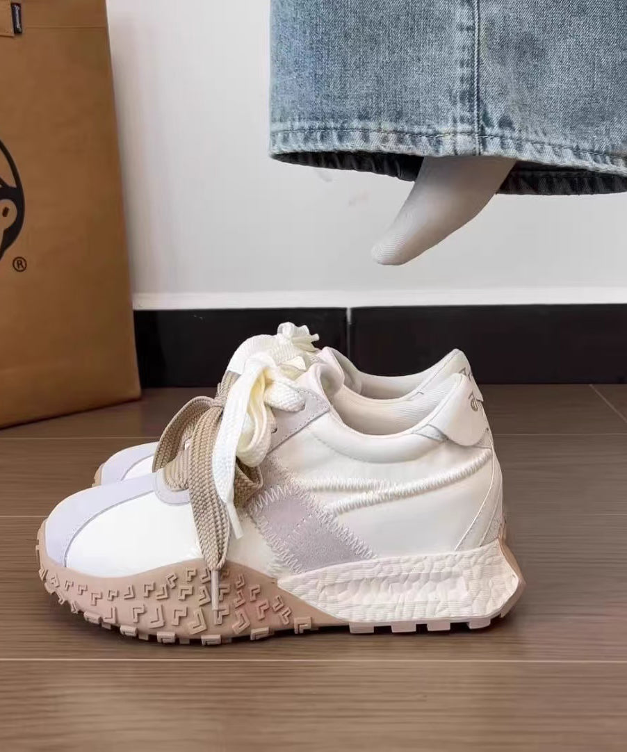 Casual Up Comfy Platform Shoes Navy Splicing Lace