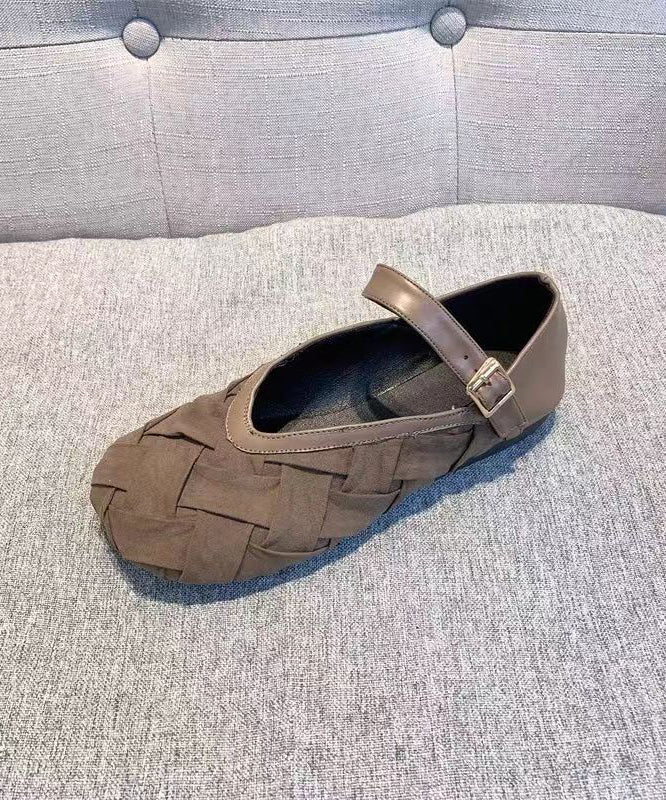 Lässiger Pennyloafer aus Baumwollstoff mit Schnallenriemen in Schwarz AP1042