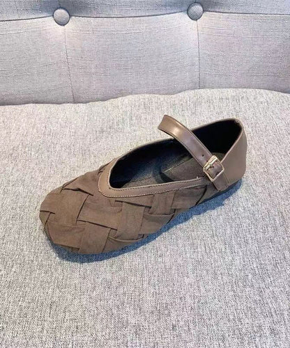 Lässiger Pennyloafer aus Baumwollstoff mit Schnallenriemen in Schwarz AP1042