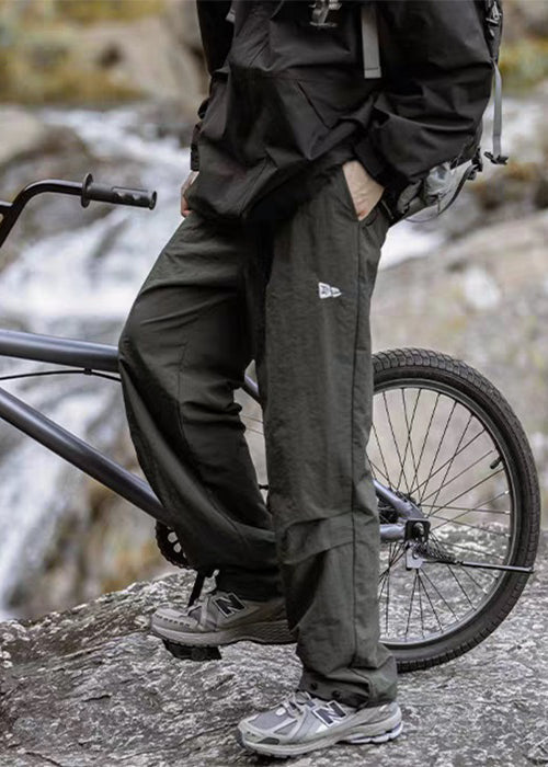 Wrinkled Pants Summer Casual Mens Pockets Cotton Green