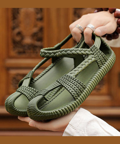 Casual Hollow Out Splicing Sandals Army Green JJ054