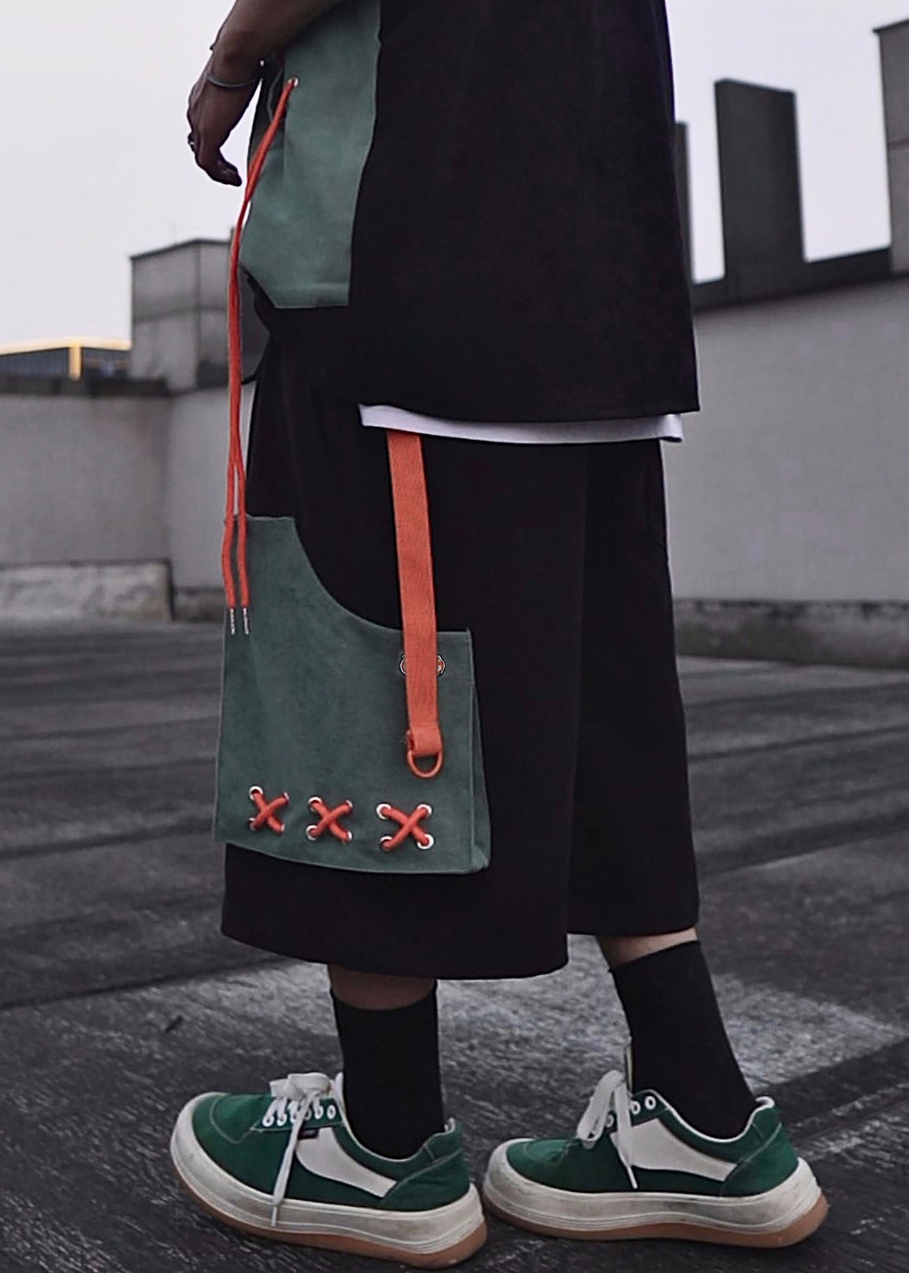 Khaki Pockets Cotton Summer Shorts Casual Mens Oversized