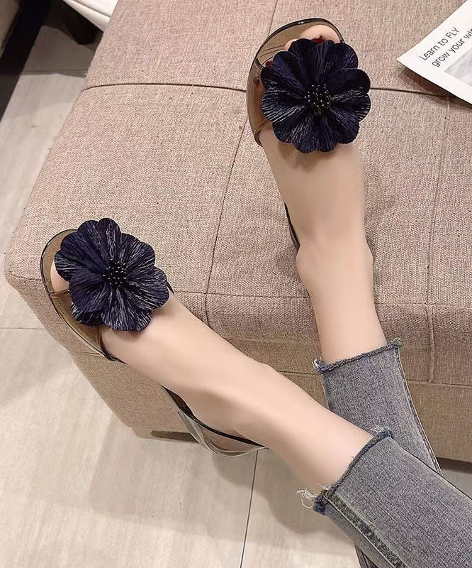 Toe Red Splicing Floral Water Casual Peep Sandals