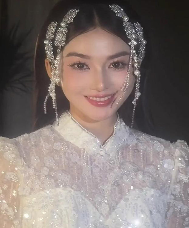 Casual Tassel Zircon Pearl Hairpin Silk Alloy