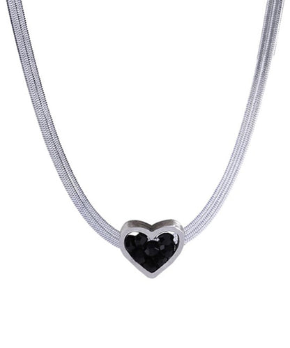 Casual Necklace Sterling Silver Silk Double-Layer Pendant